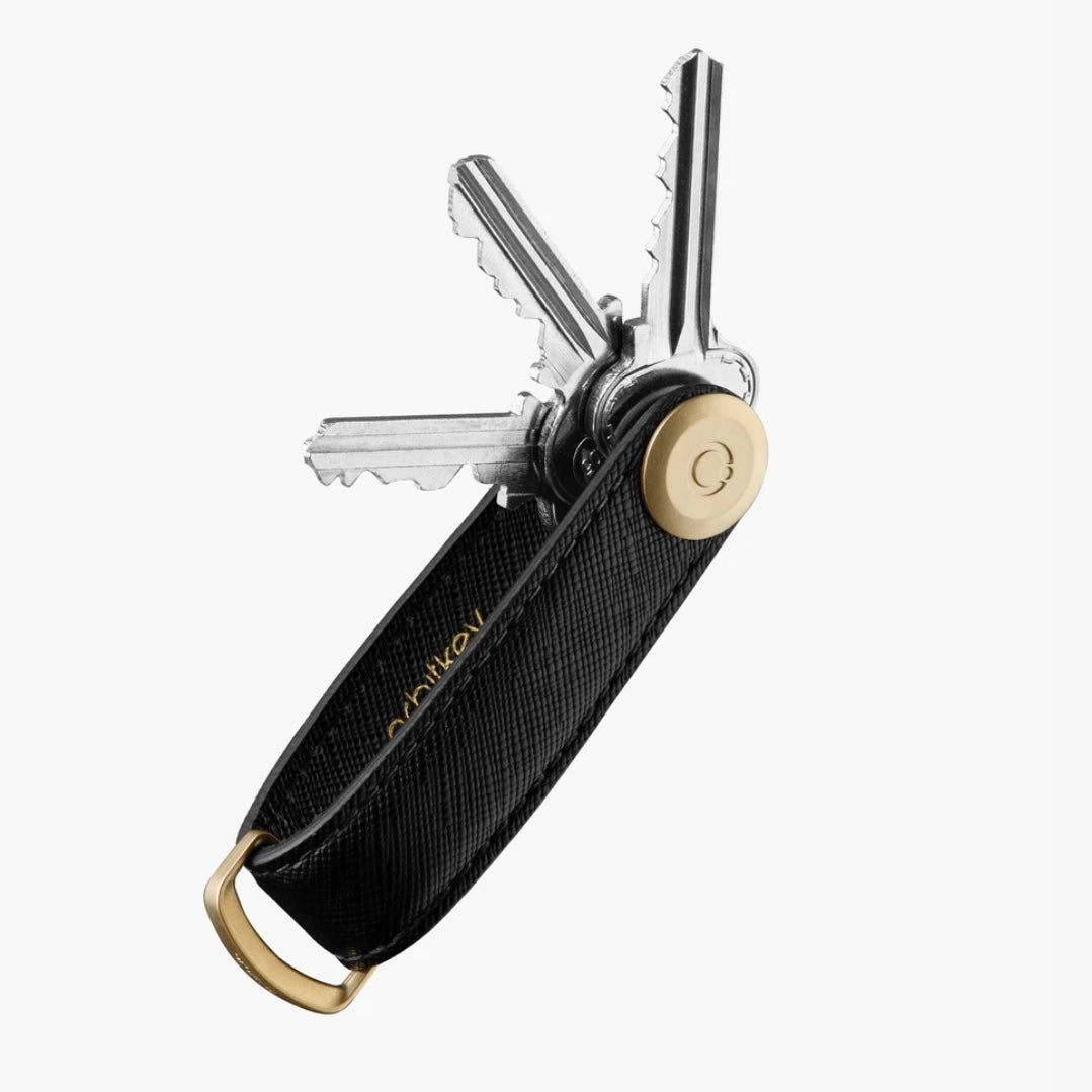 Orbitkey Key Organiser Saffiano Leather Liquorice Black