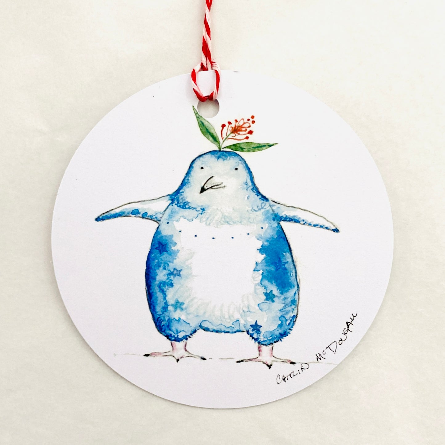 Caitlin McDougall Gift Tag Waddling Penguin