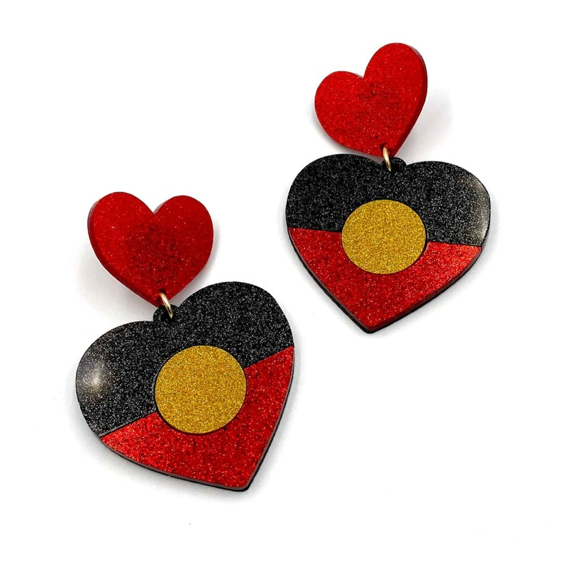Haus of Dizzy Indigenous Pride Glitter Earrings