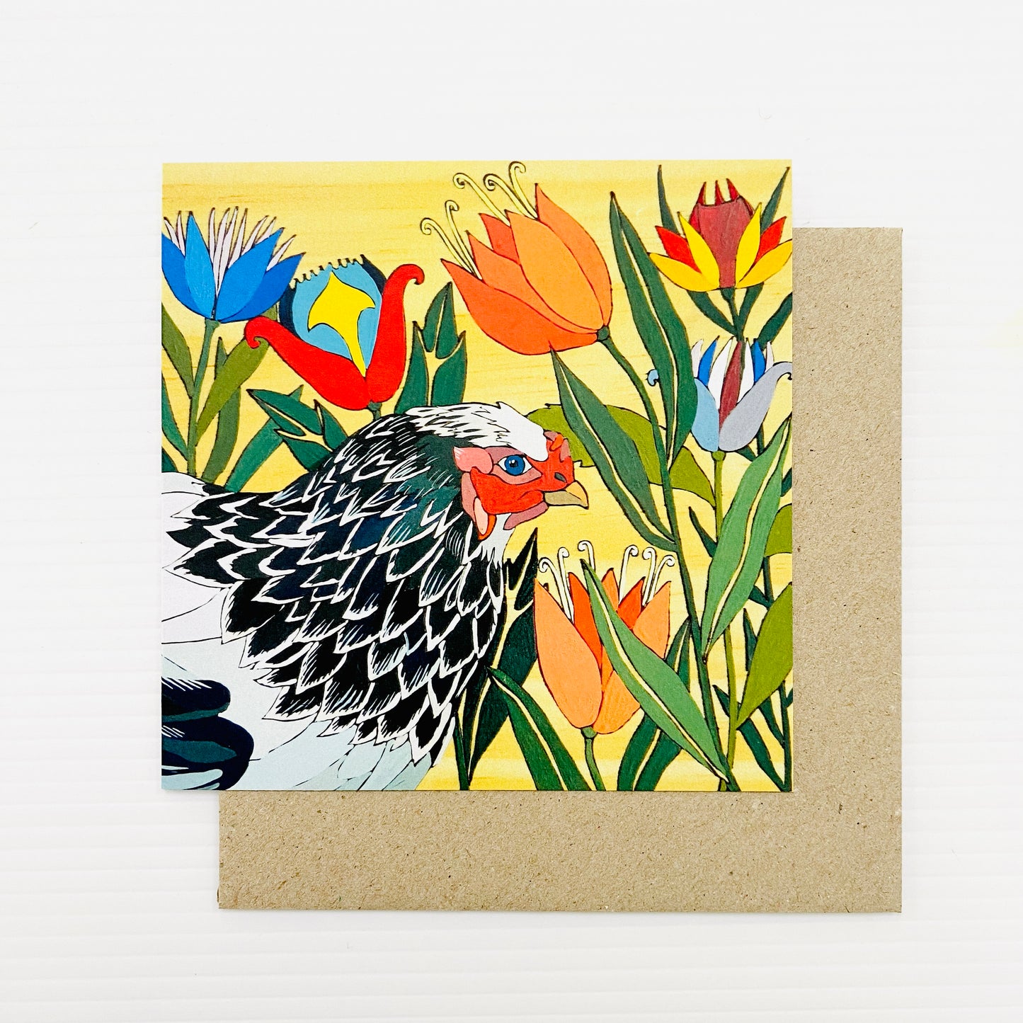 Flowers In Your Hair Card White Curious Chook