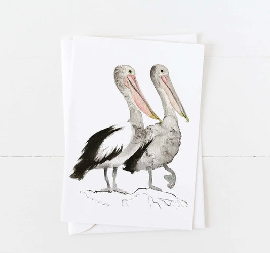 Choose Arts Art by Qing Card Pelicans