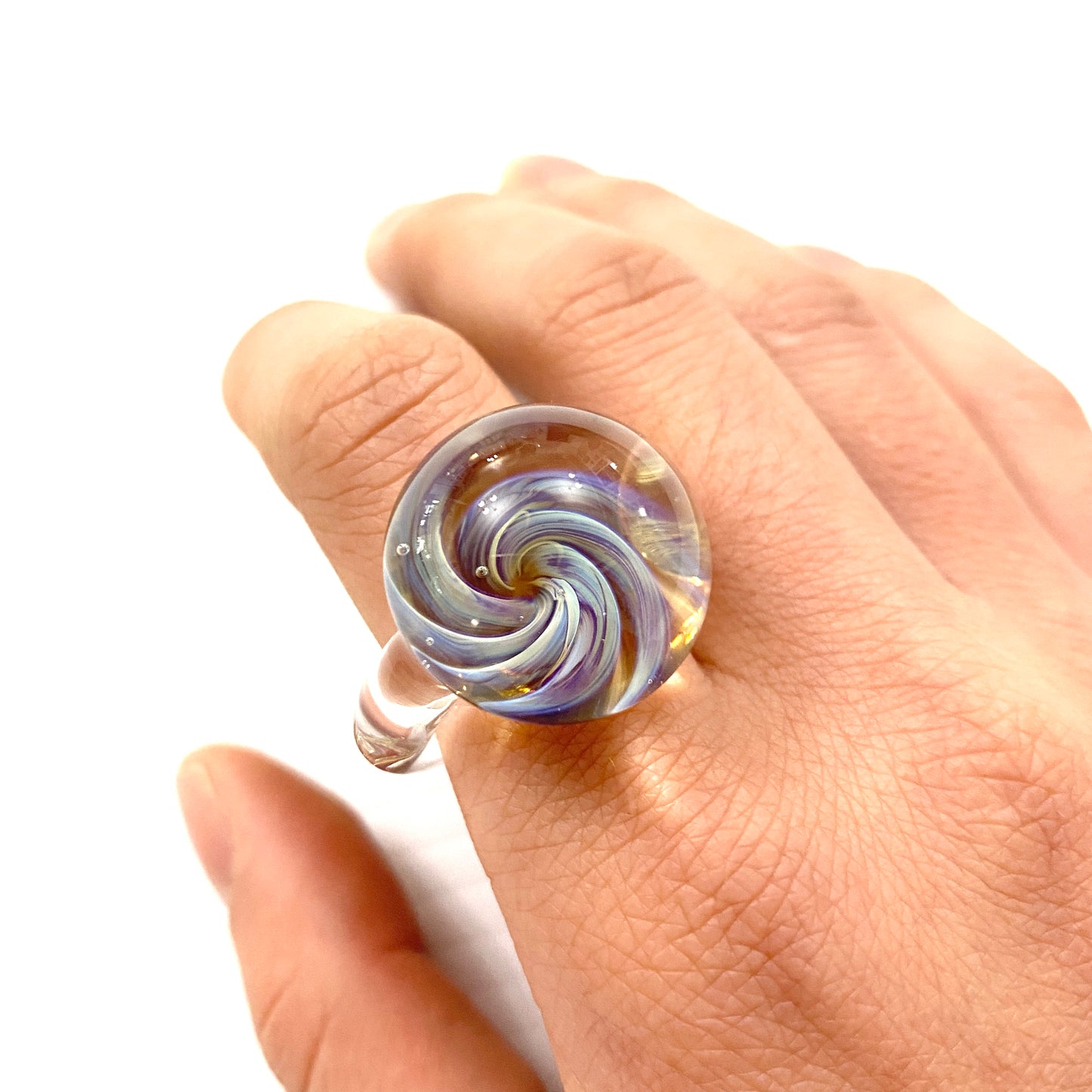 Small Glass Things Seabed Ring - Plum Swish