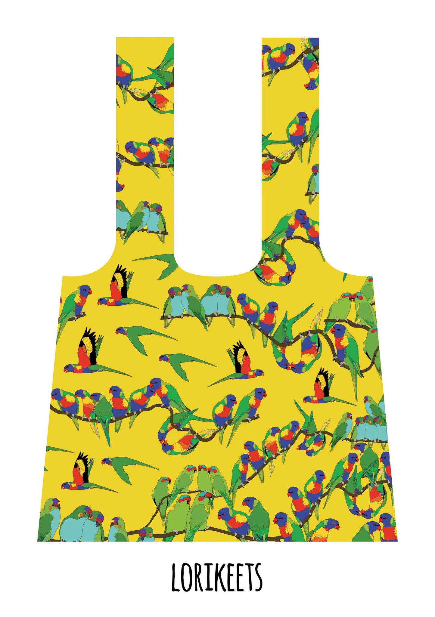 Red Parka Lorikeets Recycled Plastic Folding Shopping Bag