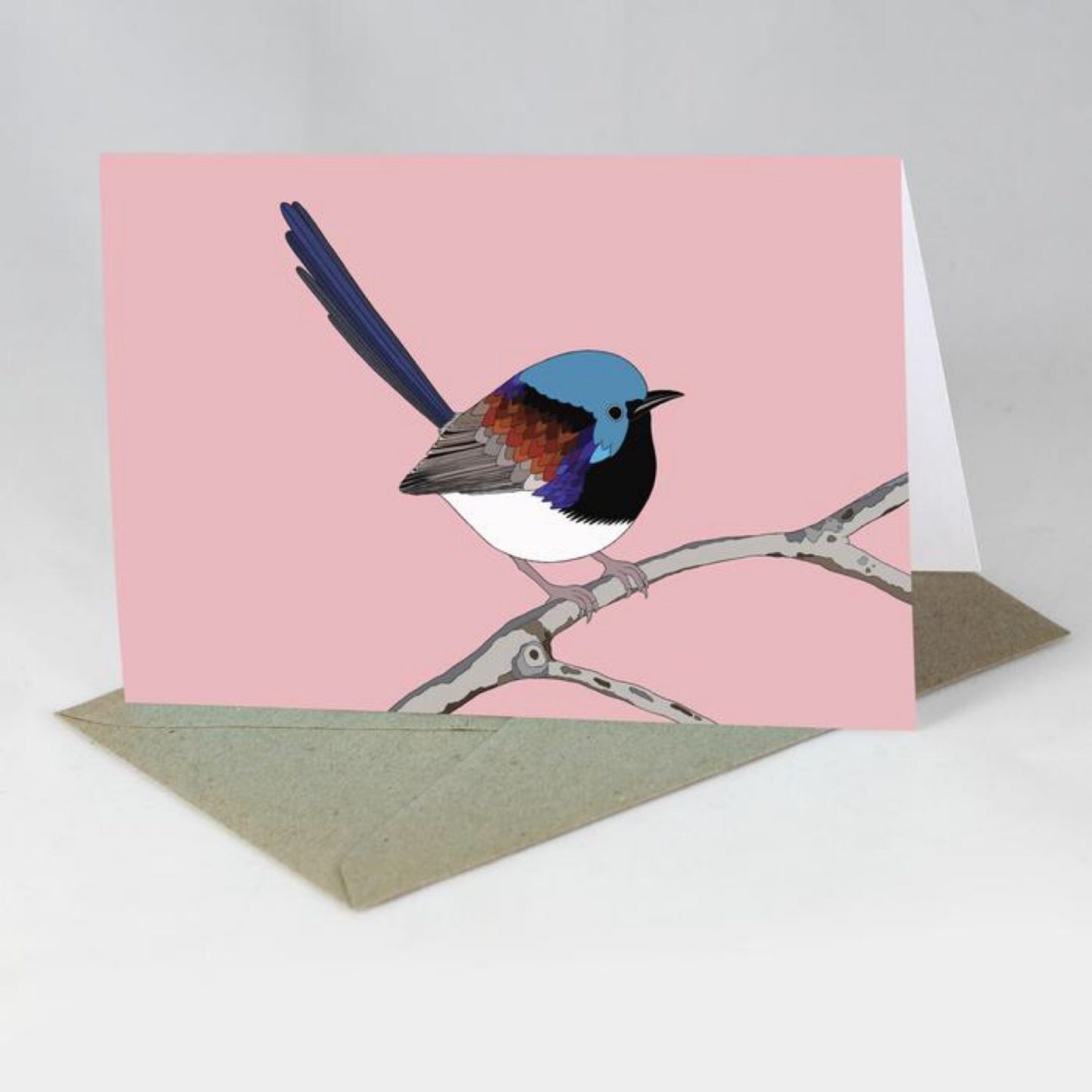 Red Parka Card Variegated Fairy Wren