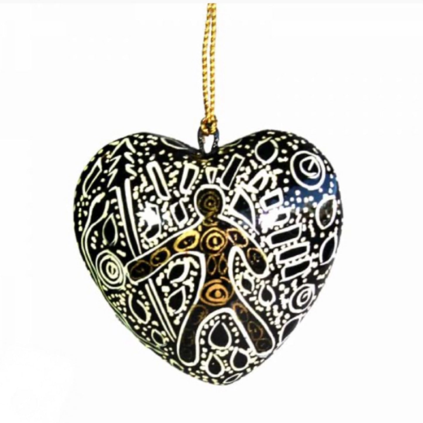 Better World Arts Lacquerware Decorative Heart - Artist Stephen Pitjara Martin