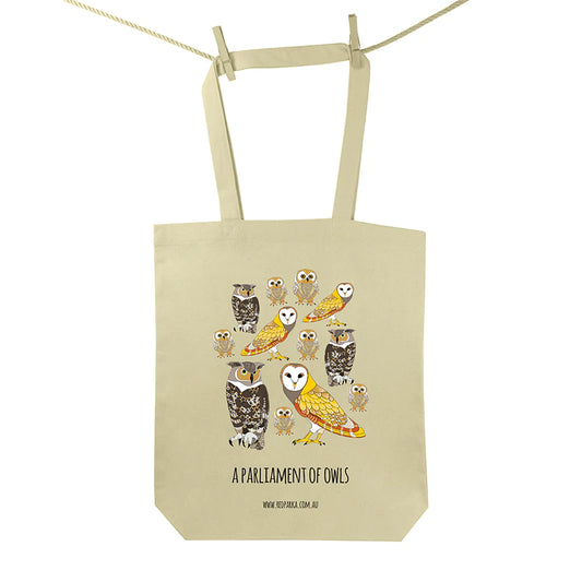 Red Parka Tote Bag Parliament Of Owls