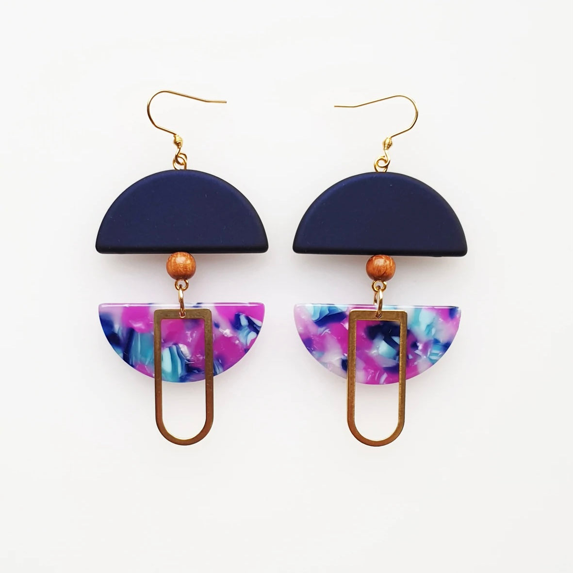 Middle Child Earrings Helm Navy