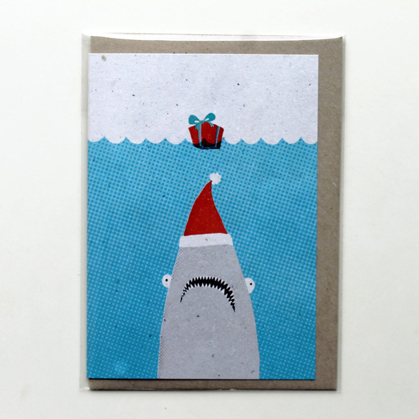 Surfing Sloth Christmas Card Jaws