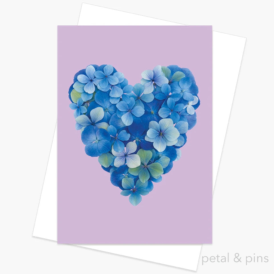 Petal & Pins Card Hydrangea Blues