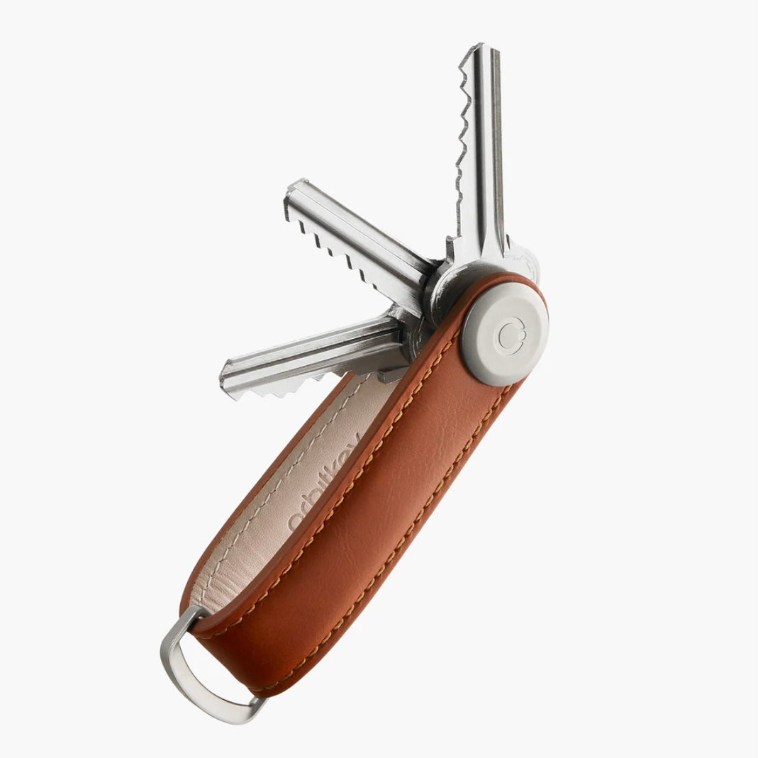 Orbitkey Leather Cognac With Tan Stitching