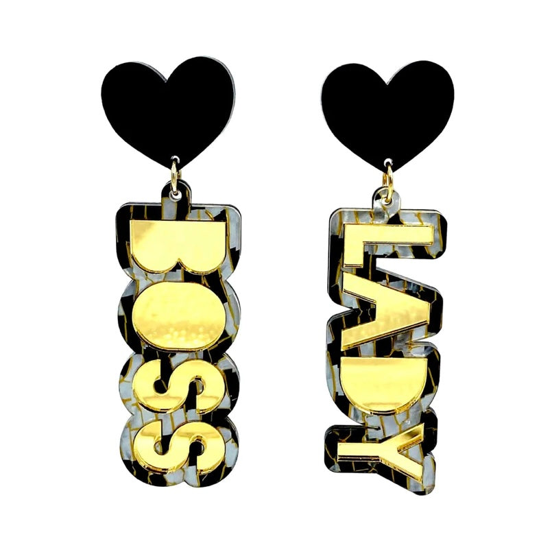 Haus of Dizzy Boss Lady Gold Tiger Stacked Earrings