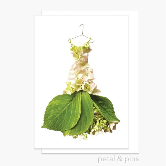 Petal & Pins Card Cream Hydrangea Gown