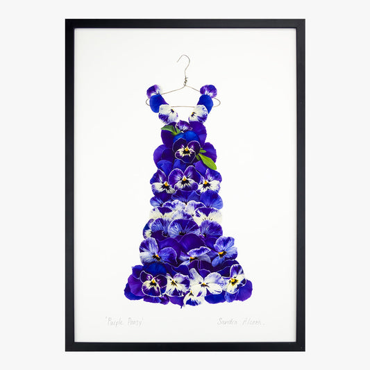 Petal & Pins Print Purple Pansy Dress