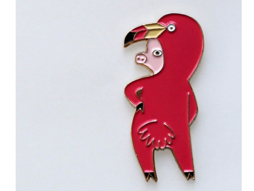 Surfing Sloth Enamel Pin - Pig Flamingo