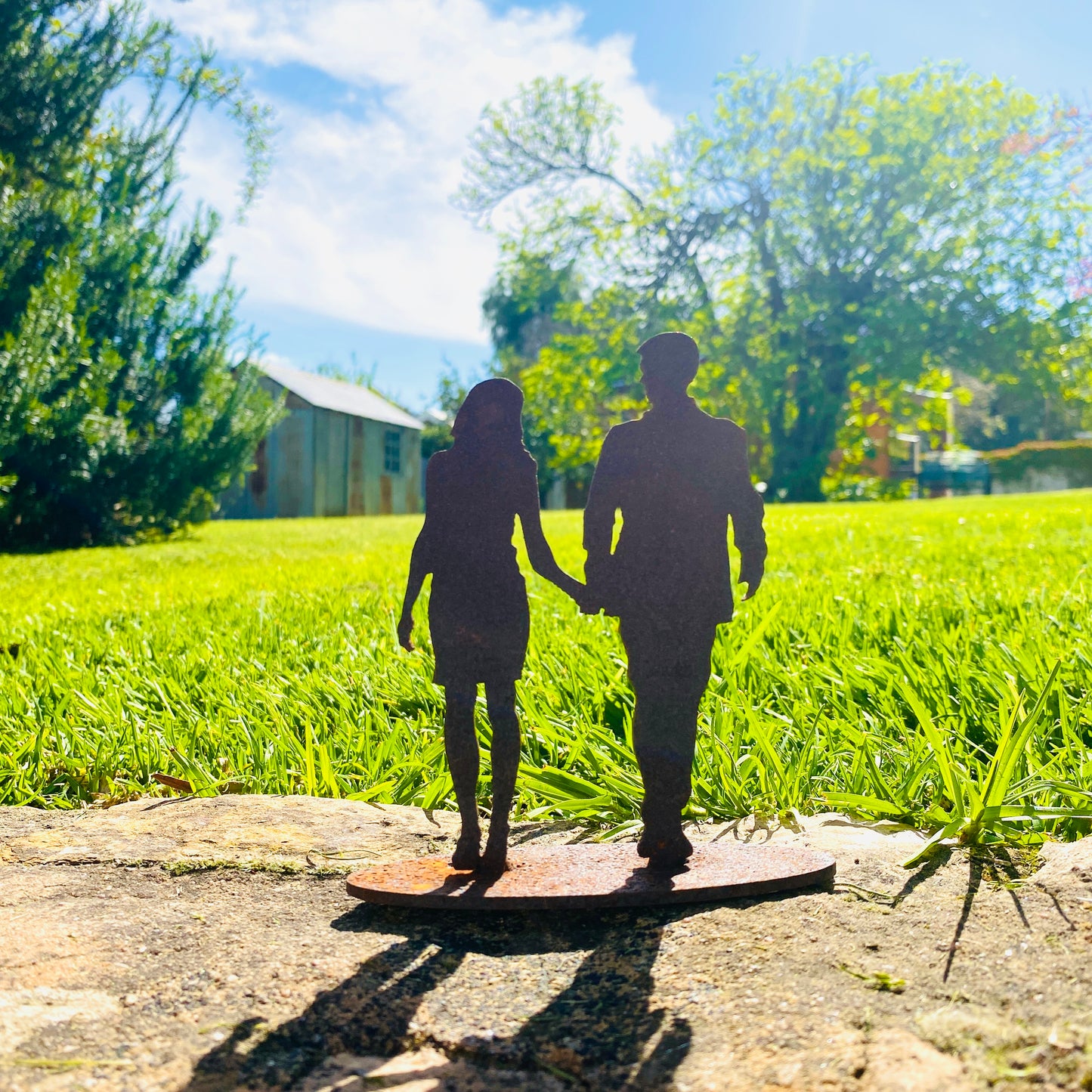 Overwrought Couple Walking