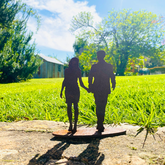 Overwrought Couple Walking