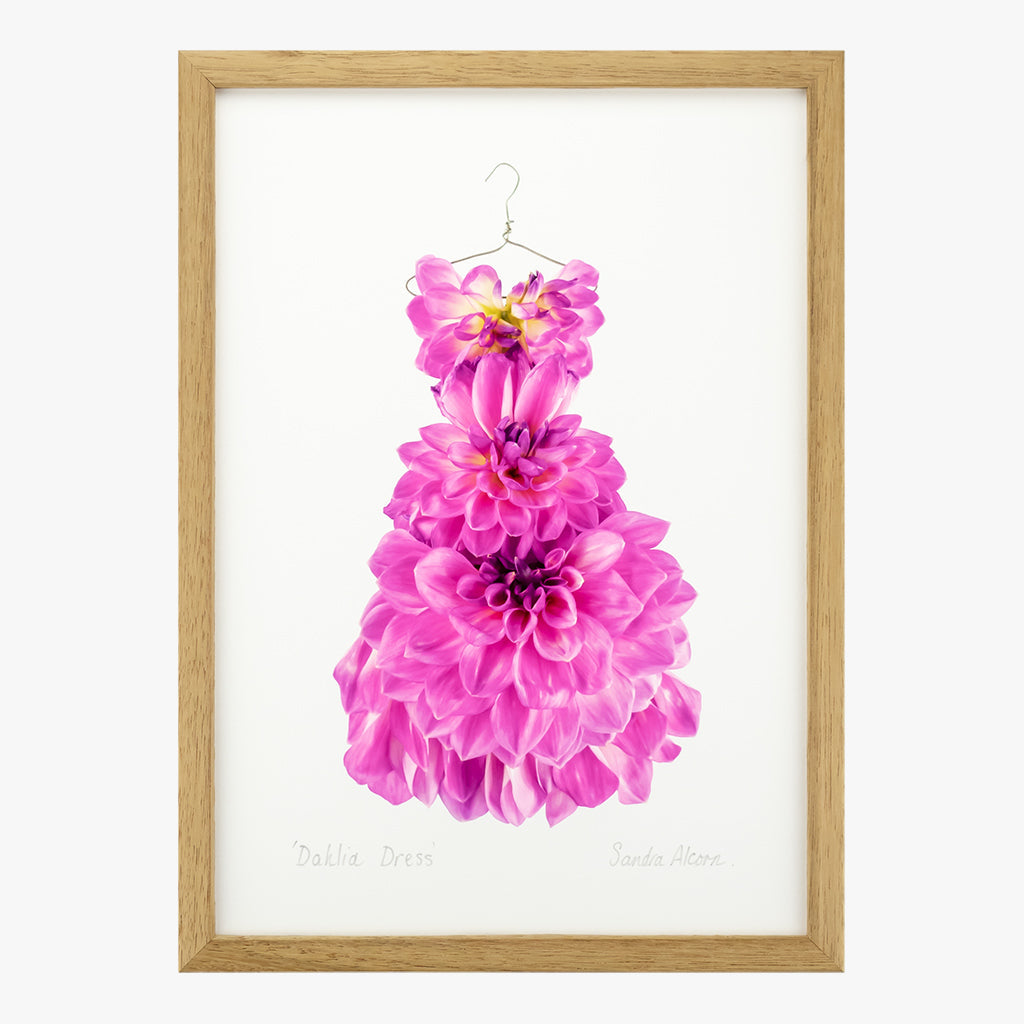 Petal & Pins Print Pink Dahlia Dress