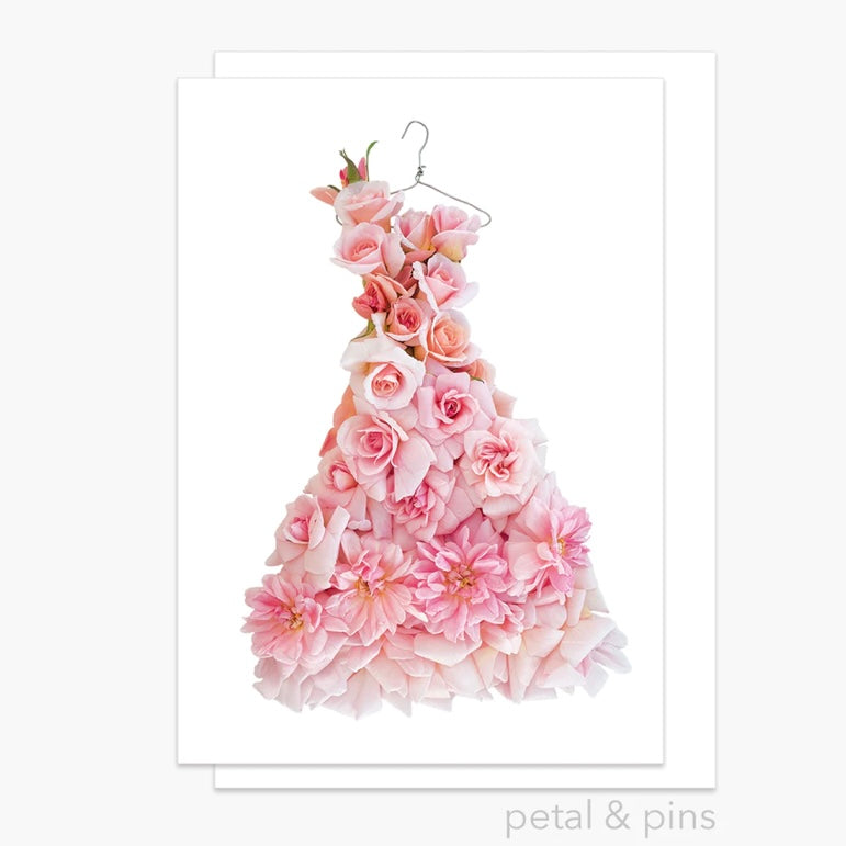 Petal & Pins Card Cecile Brunner Rose Dress