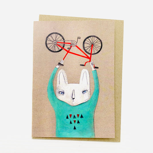 Surfing Sloth Card Bike Lemur