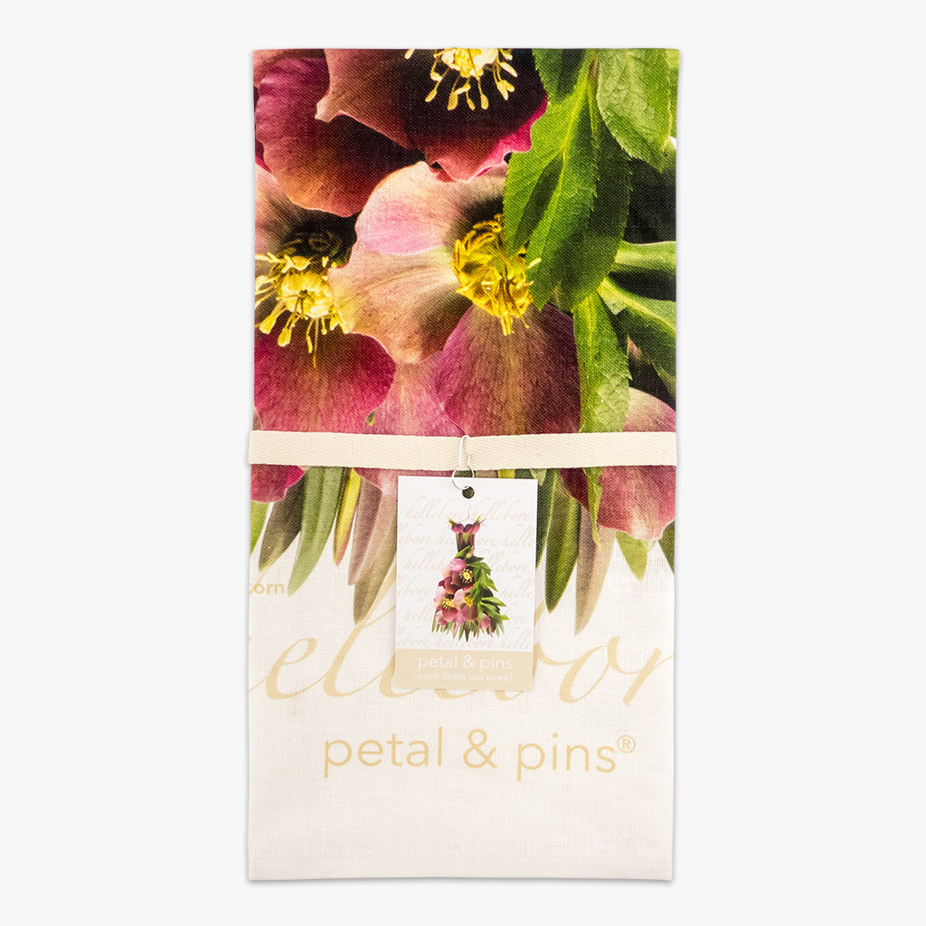 Petal & Pins Tea Towel Crimson Hellebore Dress