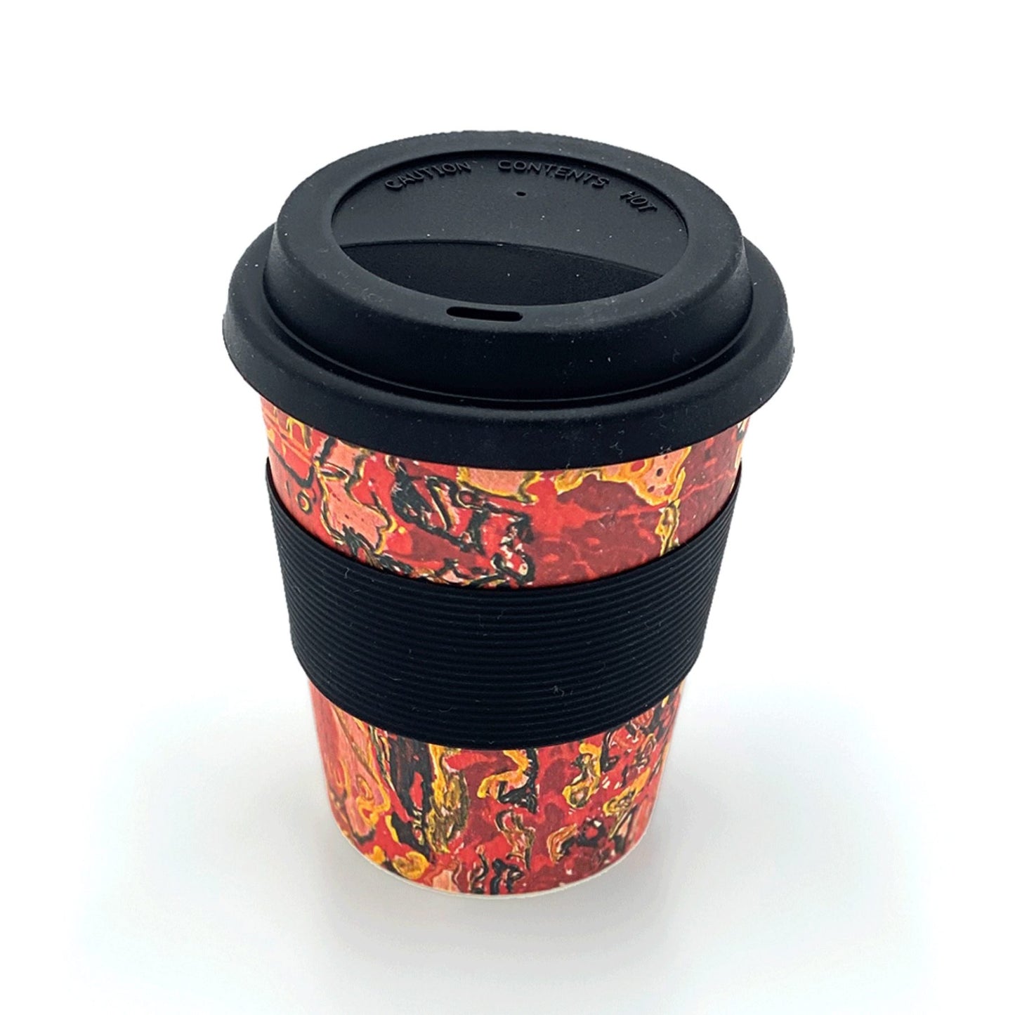 Better World Arts - Bamboo Eco Mug, Steven Jupurrula Nelson (Janganpa Jukurrpa/Red)