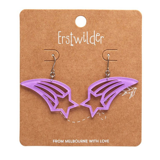 Erstwilder Shooting Star Glitter Resin Drop Earrings - Purple