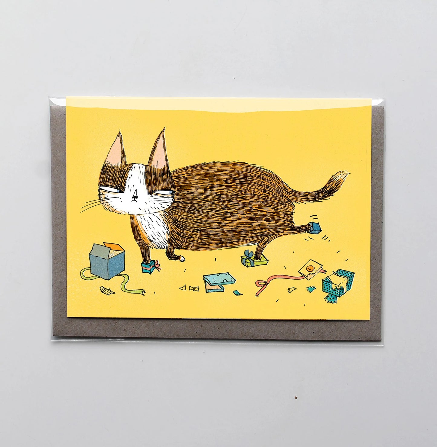 Surfing Sloth Card Fat Cat