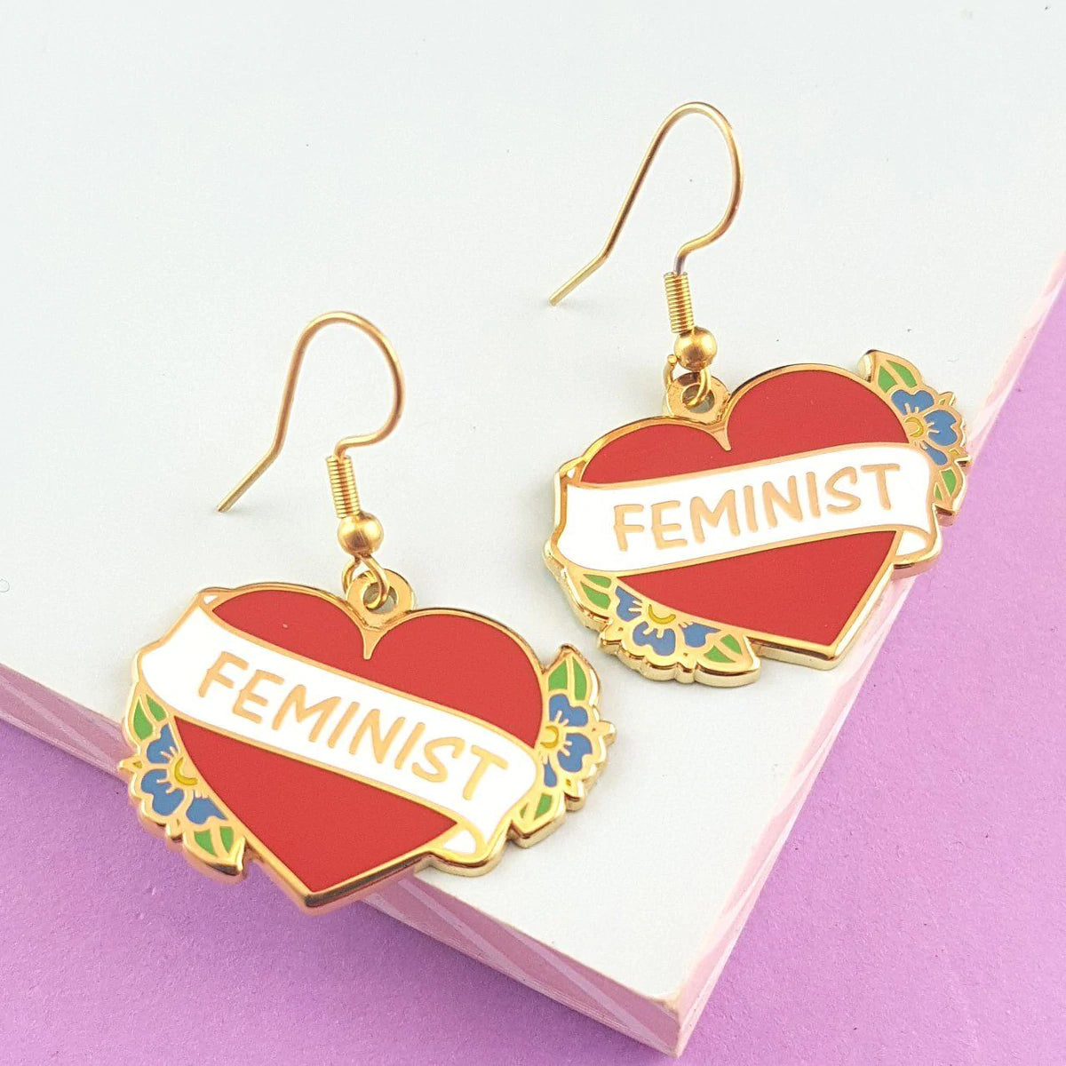 Jubly-Umph Earrings Feminist Heart