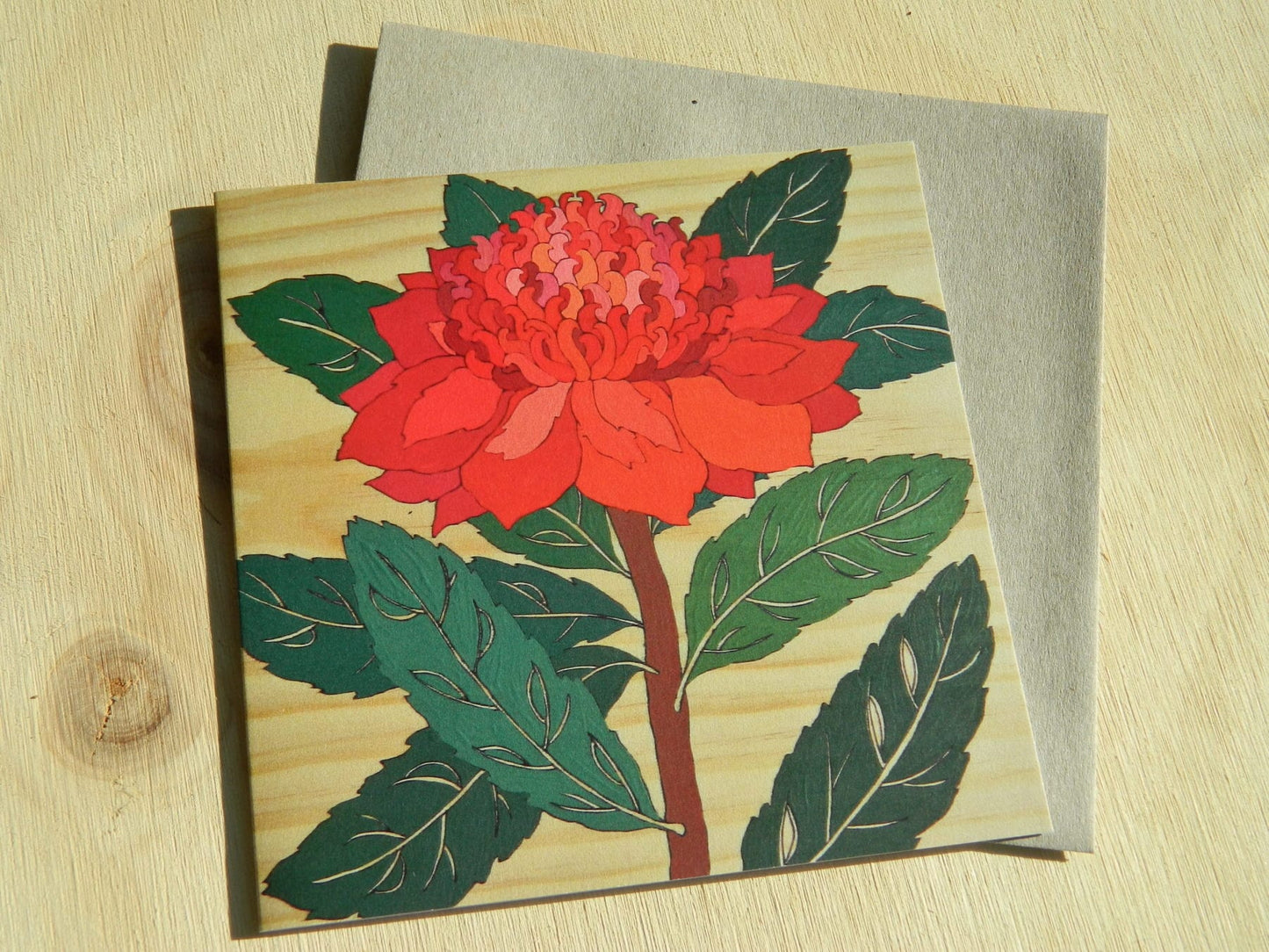 Flowers In Your Hair Card - Waratah