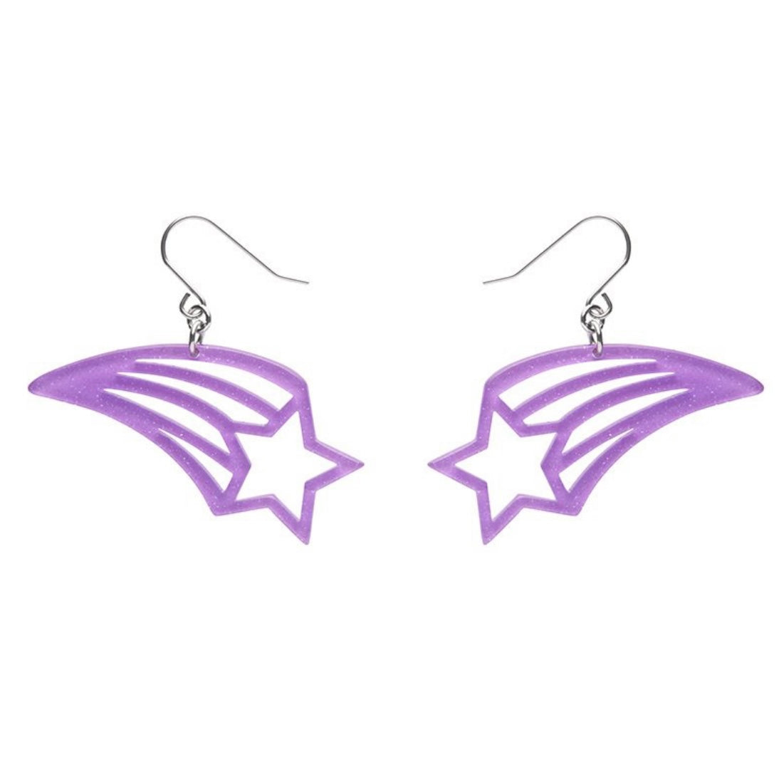 Erstwilder Shooting Star Glitter Resin Drop Earrings - Purple