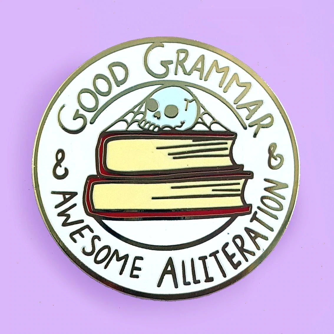 Jubly-Umph Lapel Pin Good Grammar and Awesome Alliteration