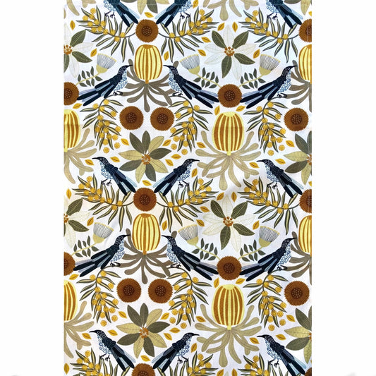 Jocelyn Proust Designs Tea Towel Wattle Bird And Banksia