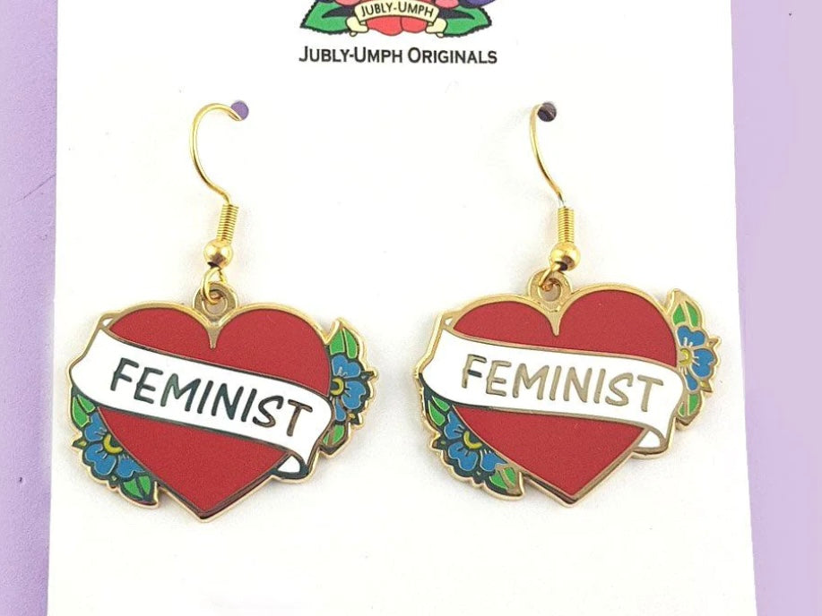 Jubly-Umph Earrings Feminist Heart