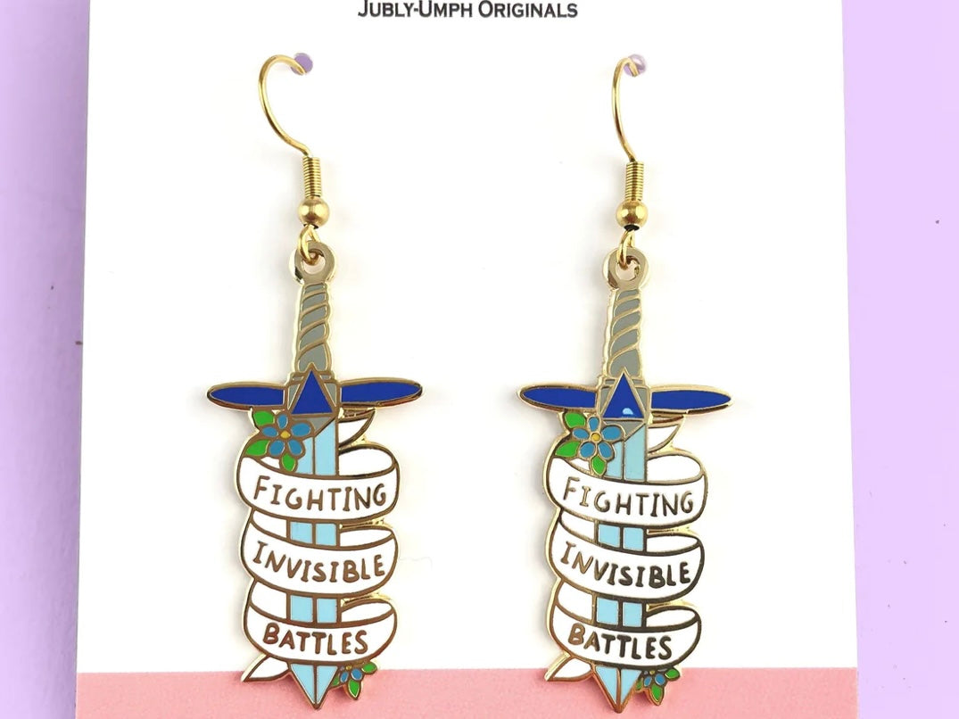 Jubly-Umph Earrings Fighting Invisible Battles
