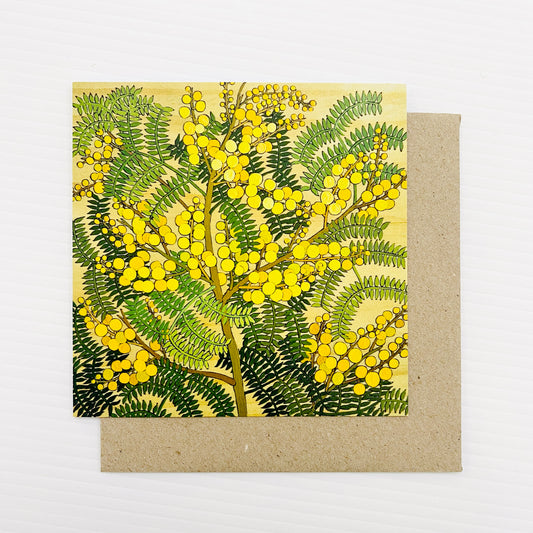 Flowers In Your Hair Card Sunshine Wattle