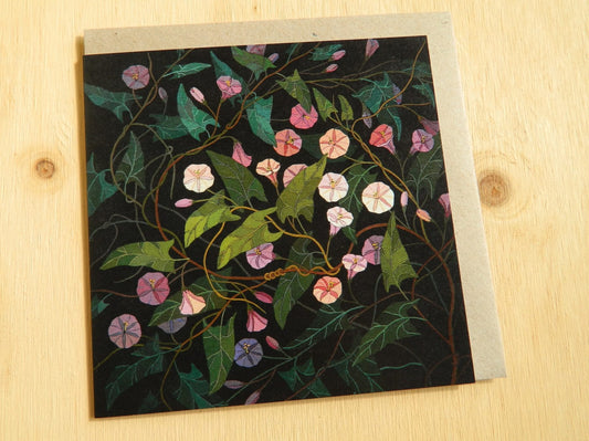 Flowers In Your Hair Card - Pink Morning Glory