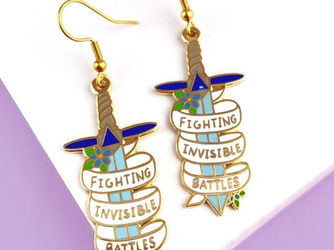 Jubly-Umph Earrings Fighting Invisible Battles