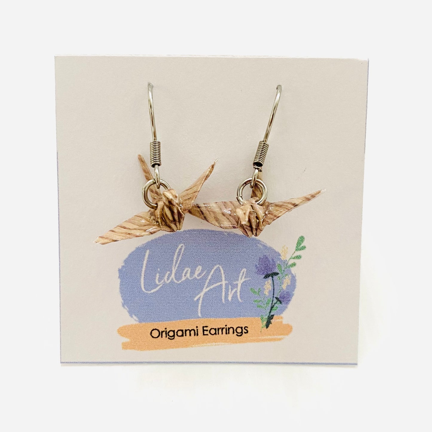 Lidae Art Origami Crane Earrings Timber