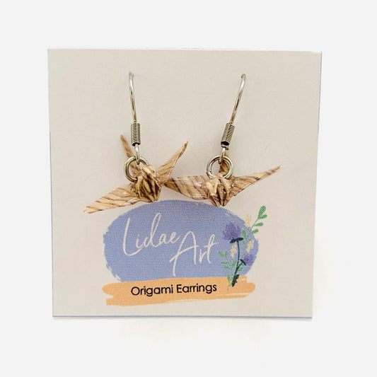 Lidae Art Origami Crane Earrings Timber