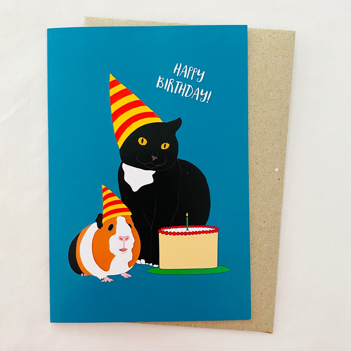 Red Parka Card Happy Birthday Cat