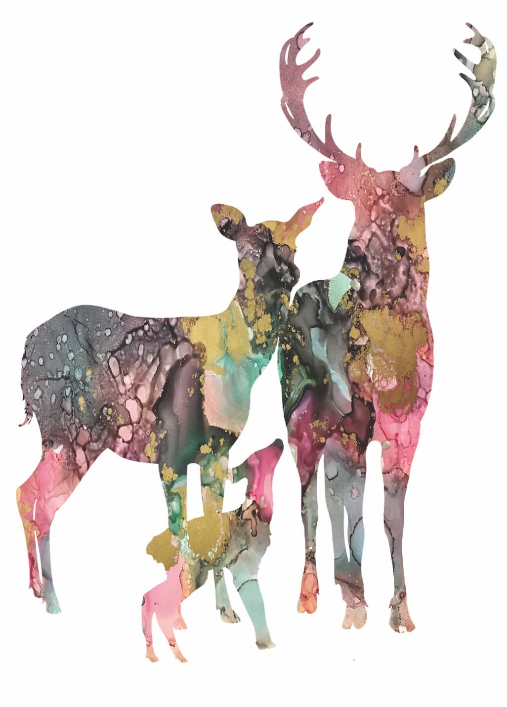 Katy J Designs Stag Family of Three