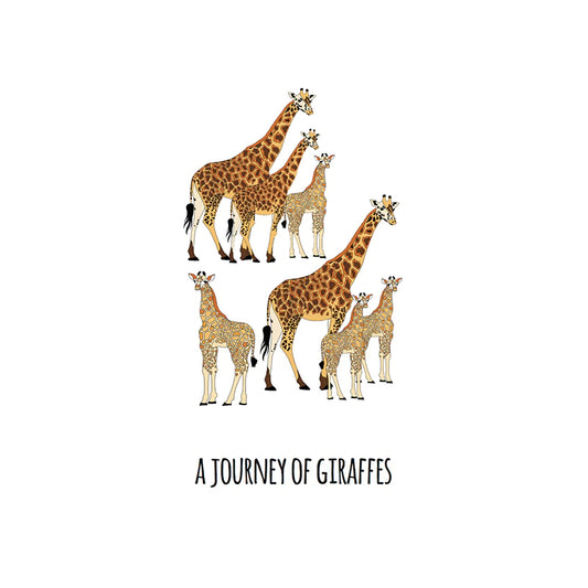 Red Parka Print A Journey Of Giraffes