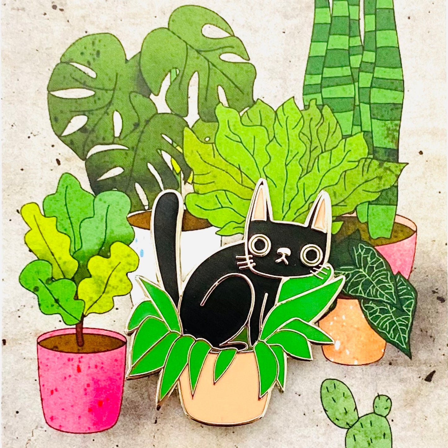 Surfing Sloth Enamel Pin - Pooping Cat