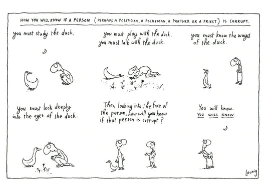 Michael Leunig Card Duck Study