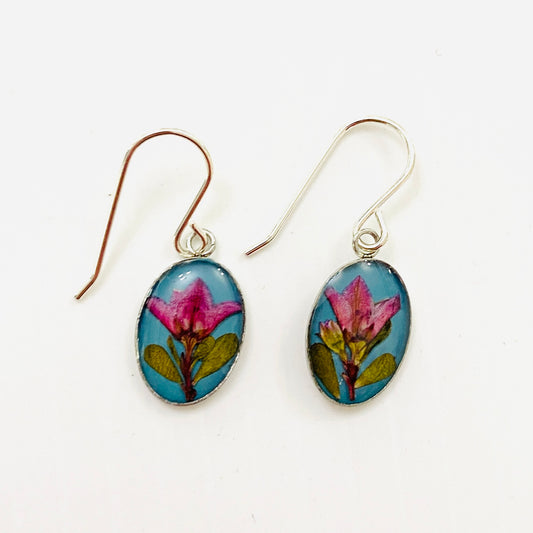 Flowers In Your Hair Oval Small Drop Earrings - Wildflowers Sprout