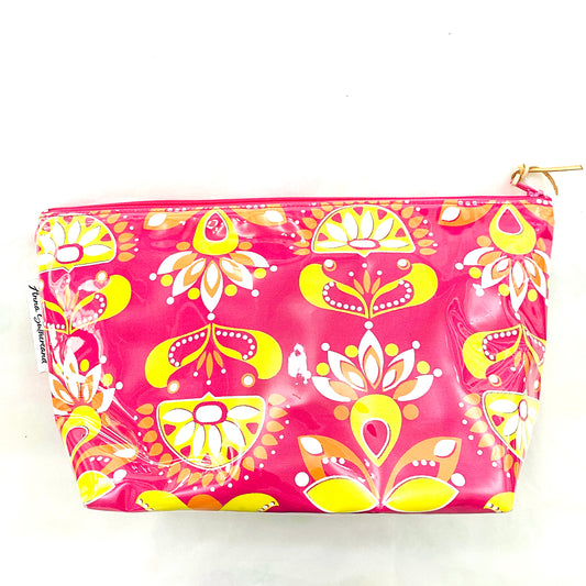 Anna Sutherland Toiletry Bag Pink, White, Orange and Yellow