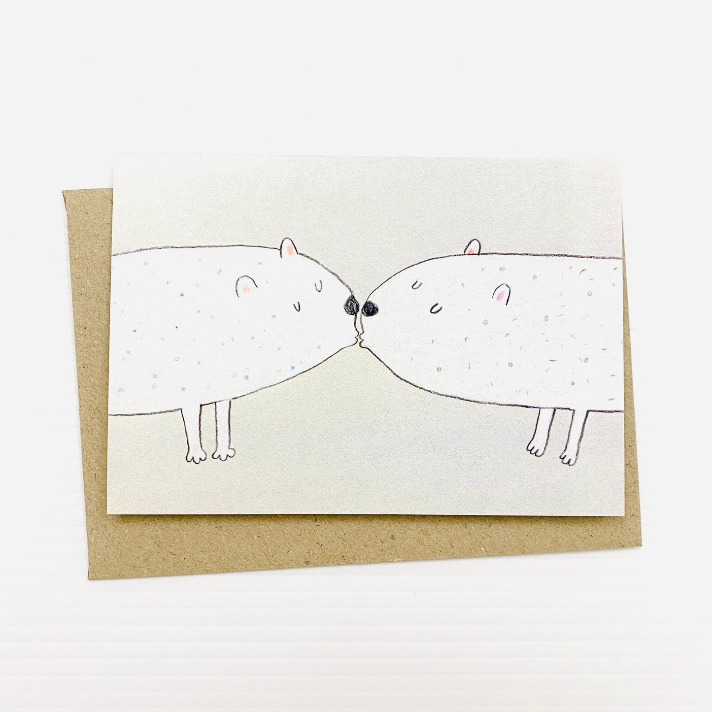 Surfing Sloth Card White Bears