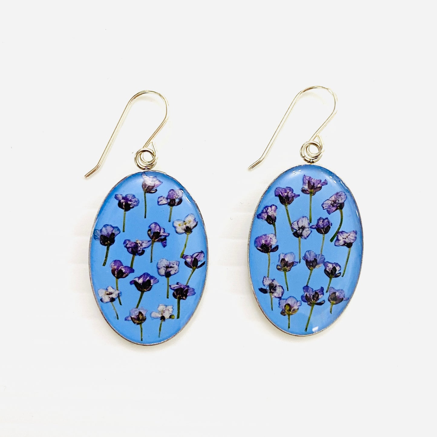 Flowers In Your Hair Extra Large Drop Earrings Wildflowers Clouds