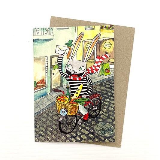 Surfing Sloth Card Bike Rabbit