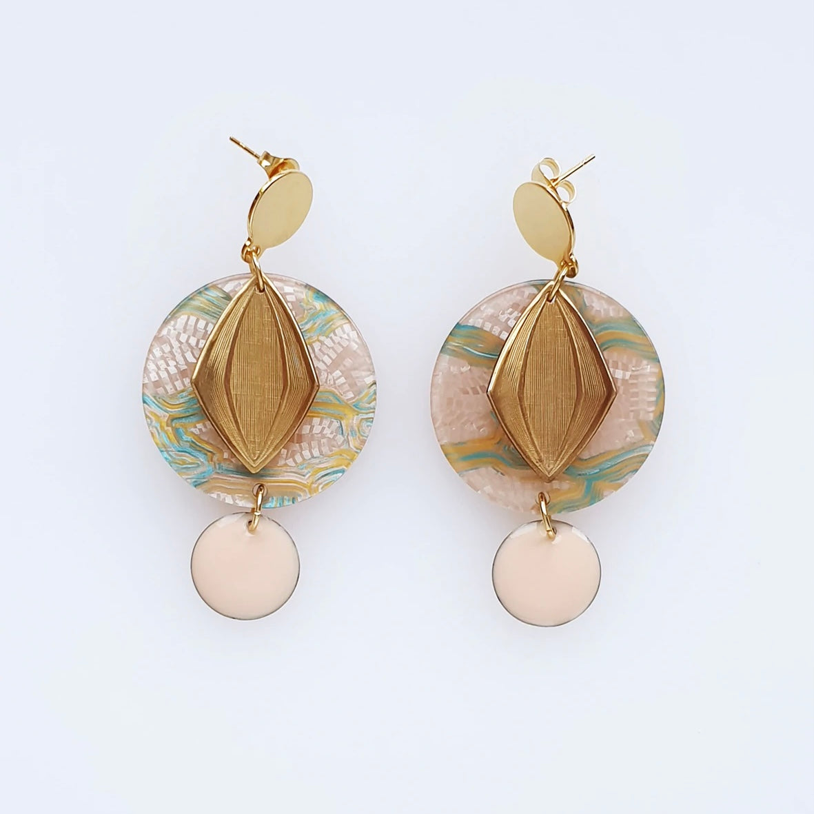 Middle Child Earrings Palladium Apricot